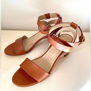 M. Gemi Attorno Open Toe Sandals with Ankle Strap, Buckle and Block Heels